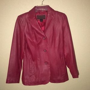 Red leather jacket